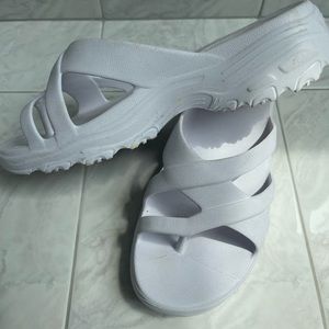 Skechers white sandals